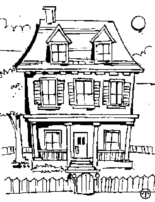 Printable Buying a New Home Coloring Page